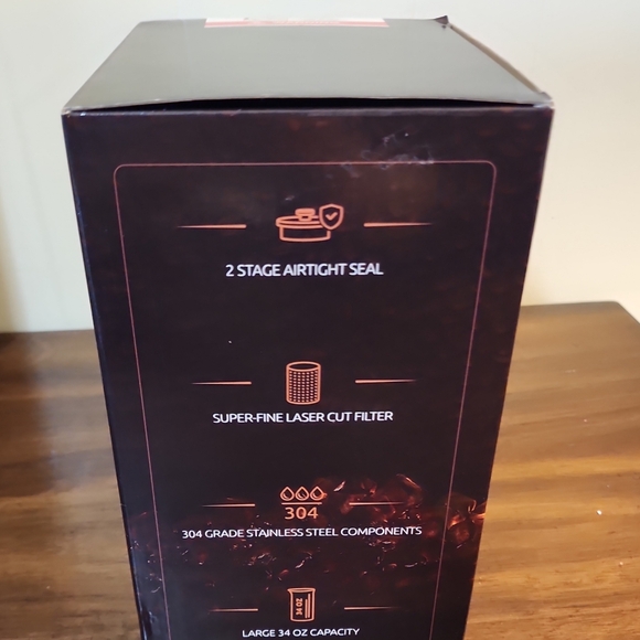 NEW Cold Brew Coffee Maker 34 Ounces Stainless Steel Filter Cafe du Chateau - Picture 10 of 10